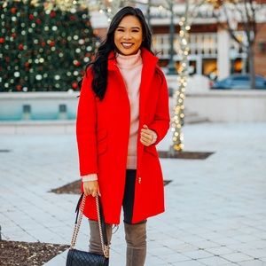 J Crew Red Cocoon Coat 